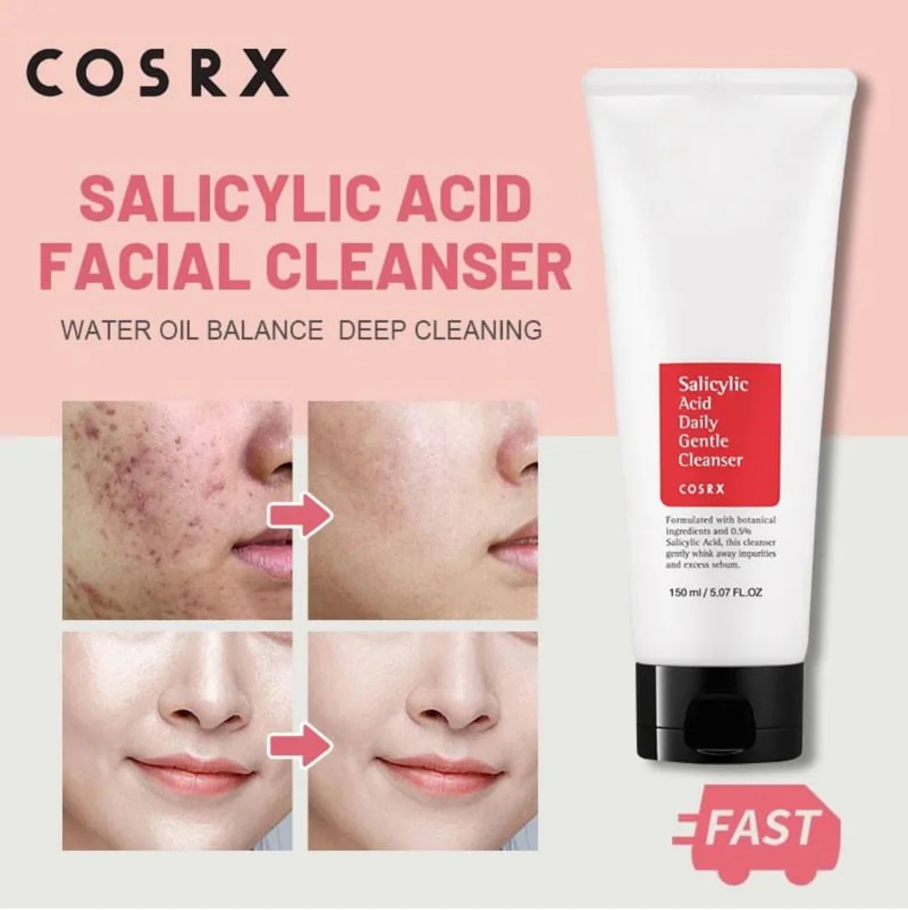 فوم شستشوی سالیسیلیک اسید کوزارکس Cosrx Salicylic Acid Daily Gentle Cleanser