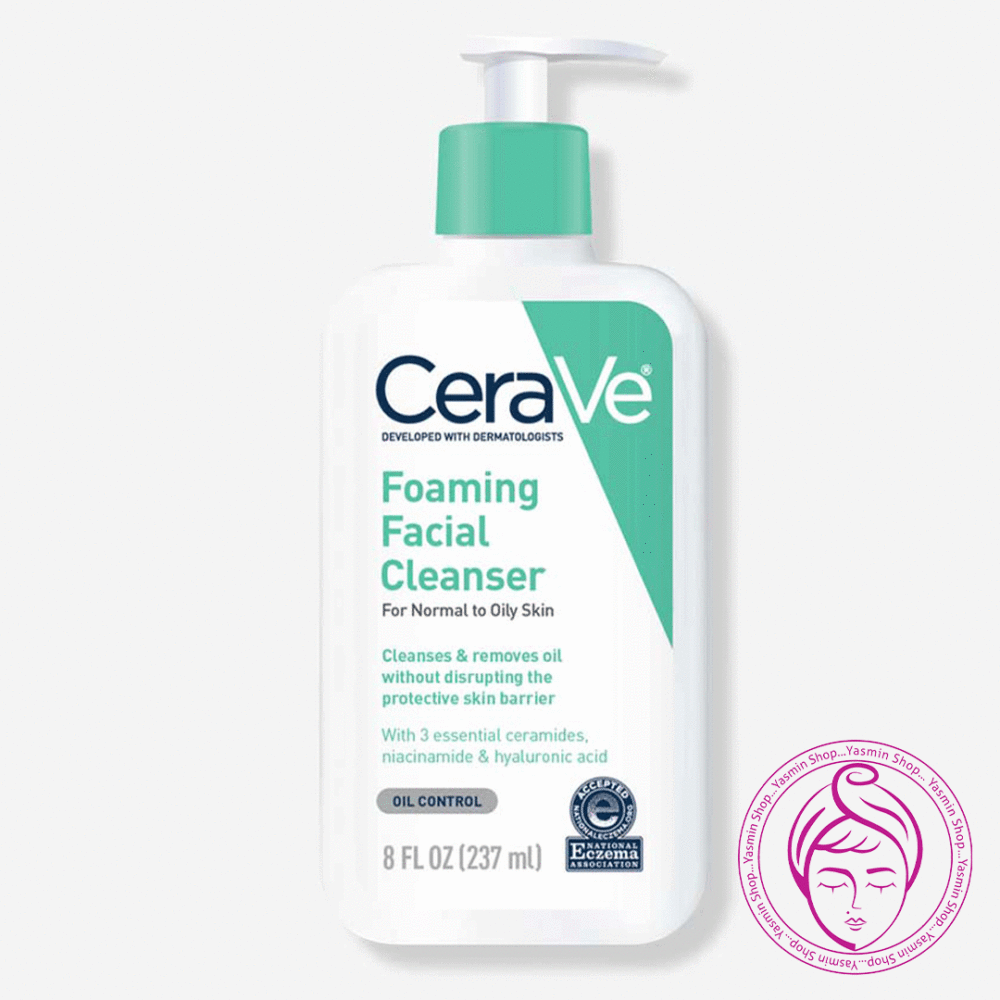 فوم شستشو صورت آمریکایی پوست چرب سراوی CeraVe Foaming Facial Cleanser