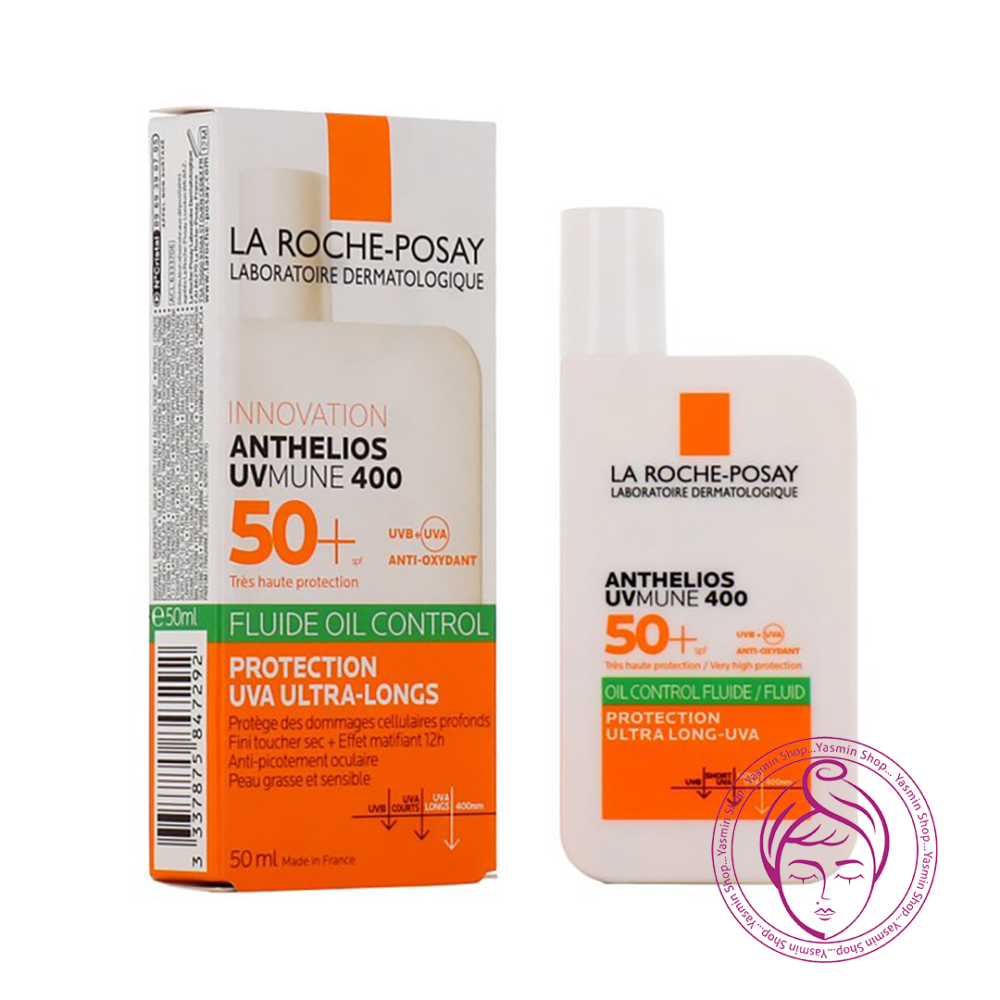 کرم ضد آفتاب فلوئیدی بی رنگ لاروش پوزای مخصوص پوست چرب La Roche-Posay Anthelios UVmune 400 Fluid Oil Control