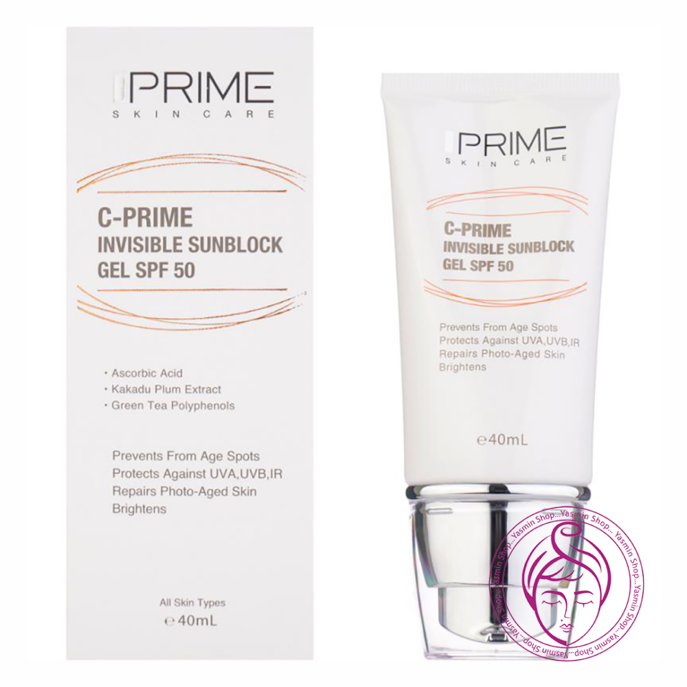 ژل ضد آفتاب حاوی ویتامین سی پرایم Prime C-Prime Invisible Sunblock Gel SPF50