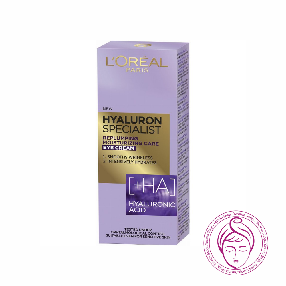 کرم دور چشم آبرسان و ضد چروک هیالورونیک اسید لورال مدل هیالورون اسپشیالیست LOreal Hyaluron Specialist Replumping Moisturizing Care Eye Cream - Image 2