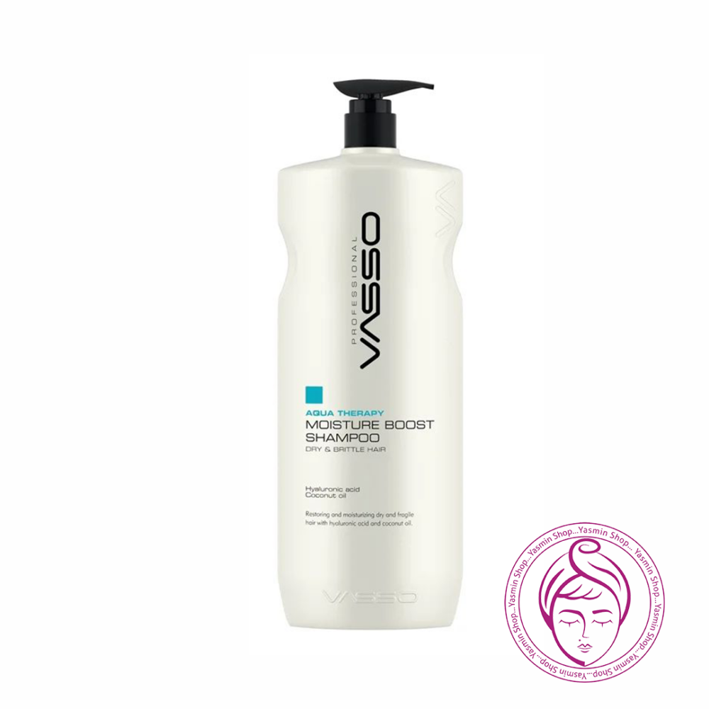 شامپو آکوا تراپی آبرسان مو خشک و شکننده واسو Vasso Aqua Therapy Moisture Boost Shampoo