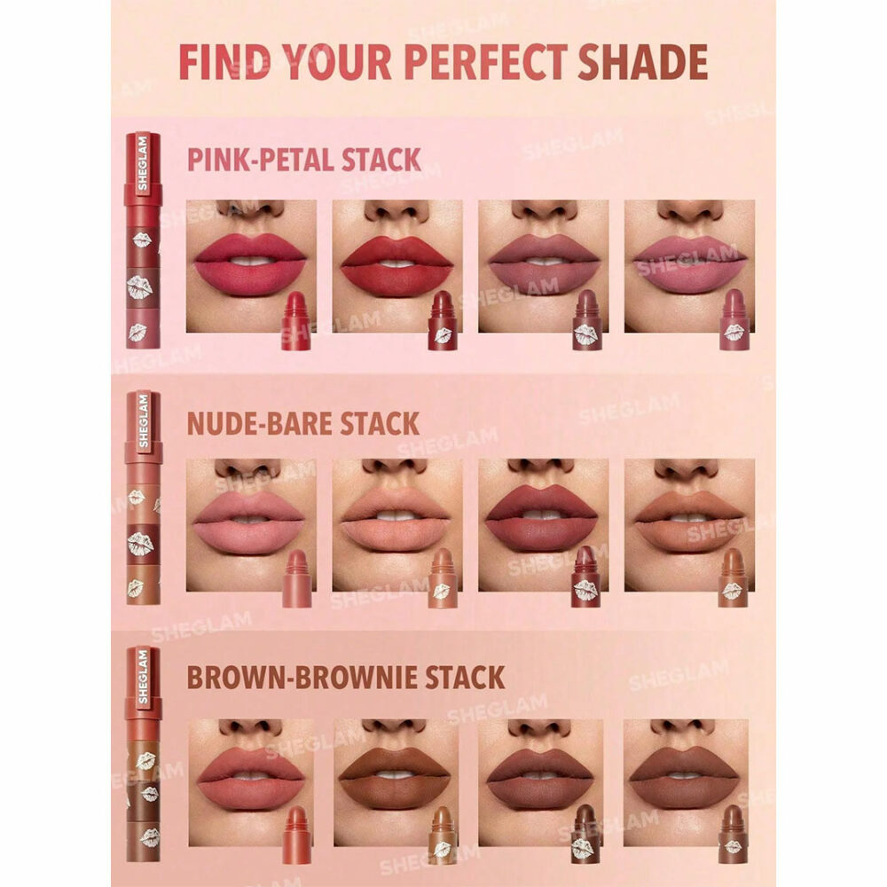 رژلب 4 تیکه مگا شیگلم Sheglam Mega Lip Stacks - Image 2