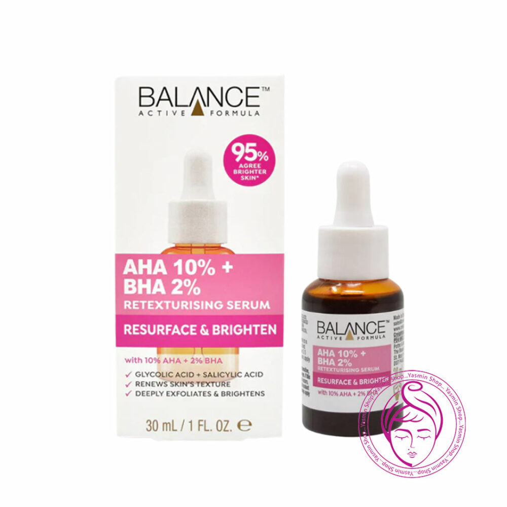 سرم پیلینگ و لایه بردار بالانس Balance AHA 10% + BHA2% Retexturising Serum