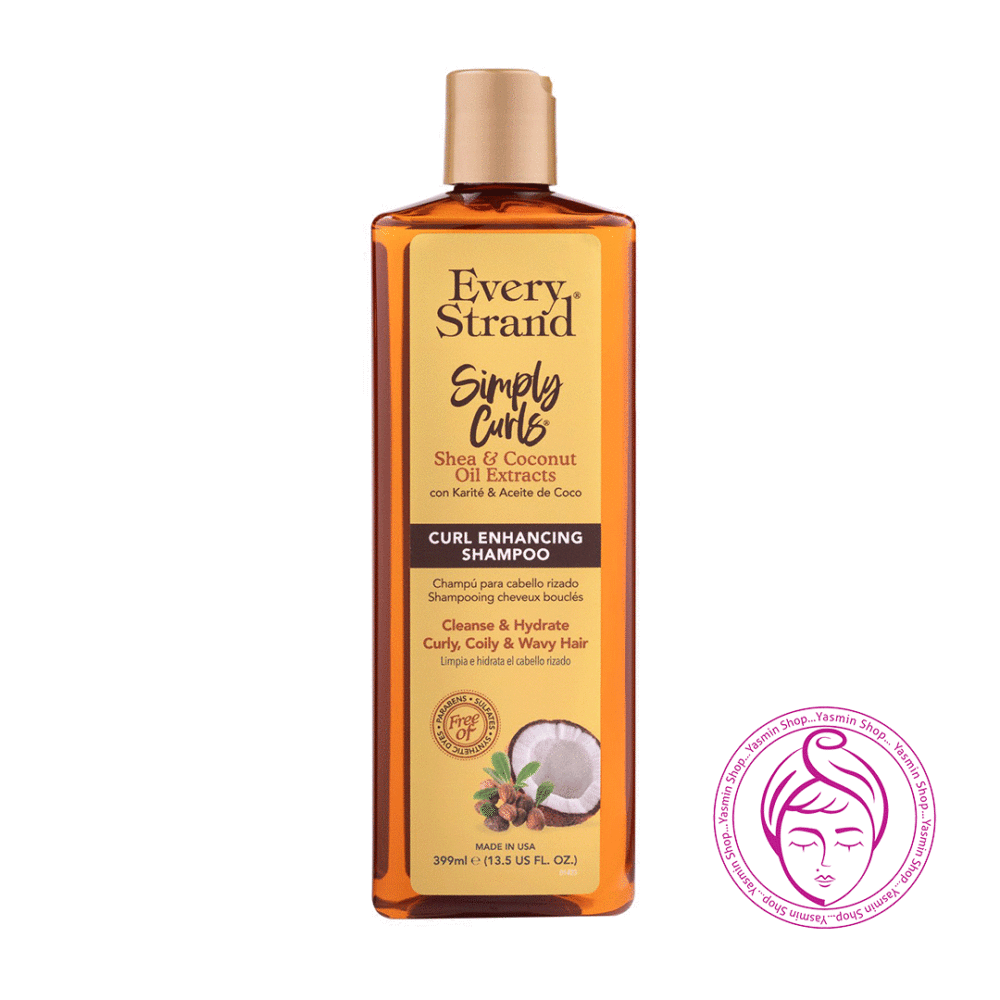 شامپو تقویت کننده موهای فر روغن نارگیل و شی اوری استرند Every Strand Simply Curls Curl Enhancing Shampoo