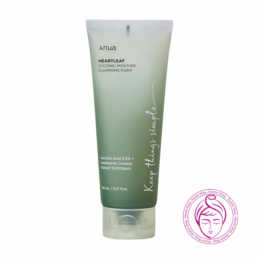 فوم پاک‌ کننده و مرطوب‌ کننده هارتلیف آنوا Anua Heartleaf Succinic Moisture Cleansing Foam