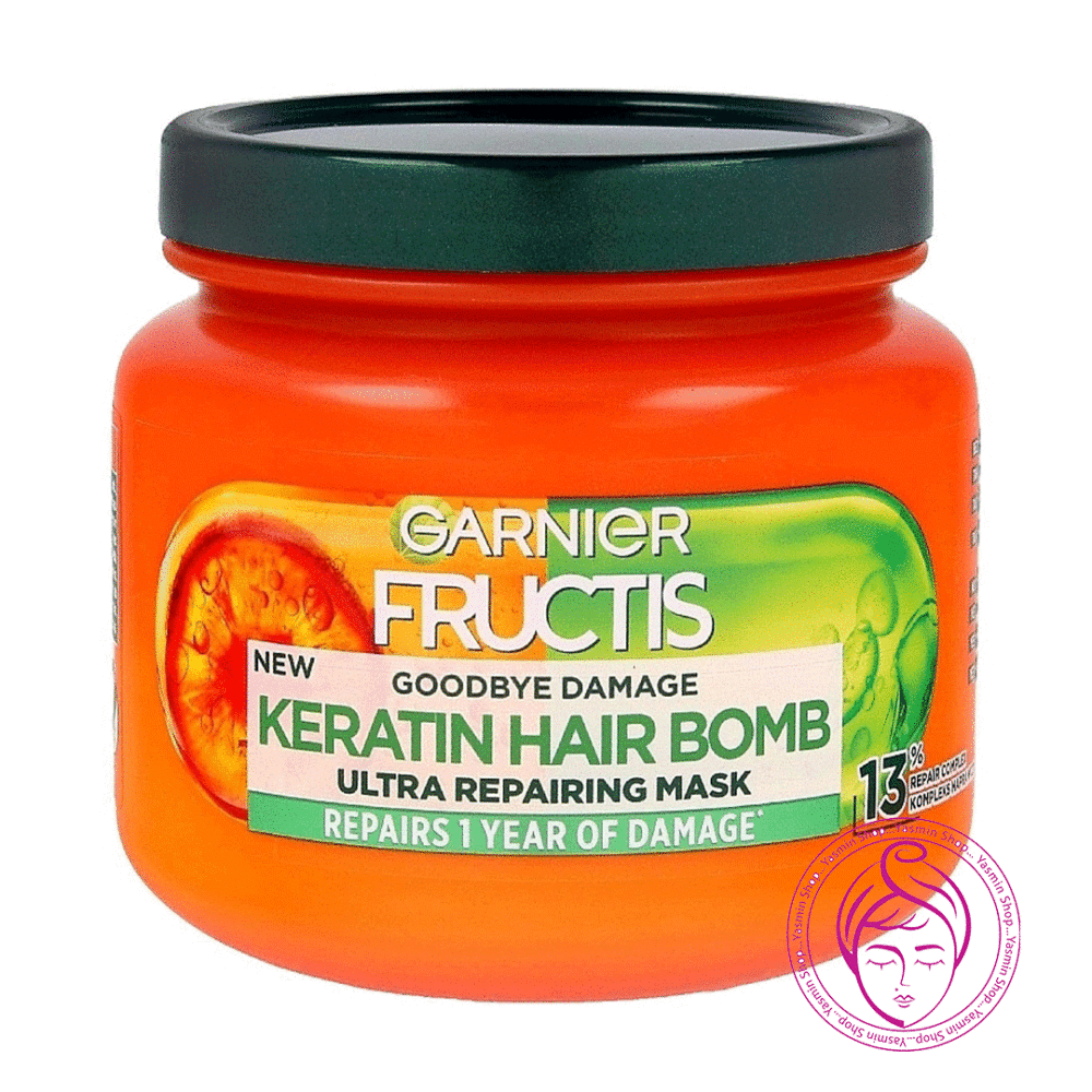 ماسک ترمیم کننده داخل حمام موهای آسیب دیده فروکتیس گارنیه-گارنیر Garnier Fructis Goodbye Damage Keratin Hair Bomb Ultra Repairing Mask