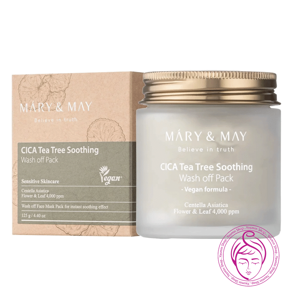 ماسک شستشوی تسکین دهنده و ضد قرمزی سیکا و تری تی مری اند می Mary & May Cica Tea Tree Soothing Wash Off Mask Pack