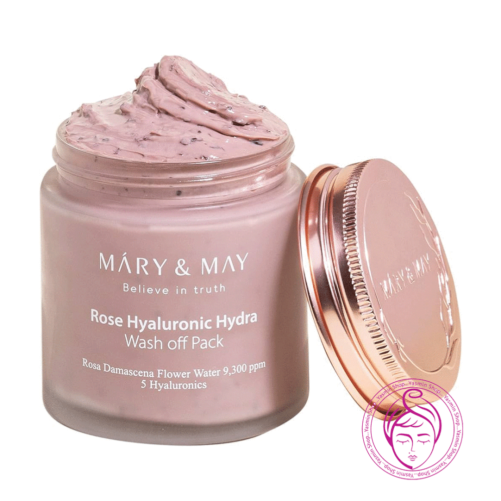 ماسک شستشوی مرطوب کننده و آبرسان با عصاره گل رز مری اند می Mary & May Rose Hyaluronic Hydra Wash off Pack - Image 2