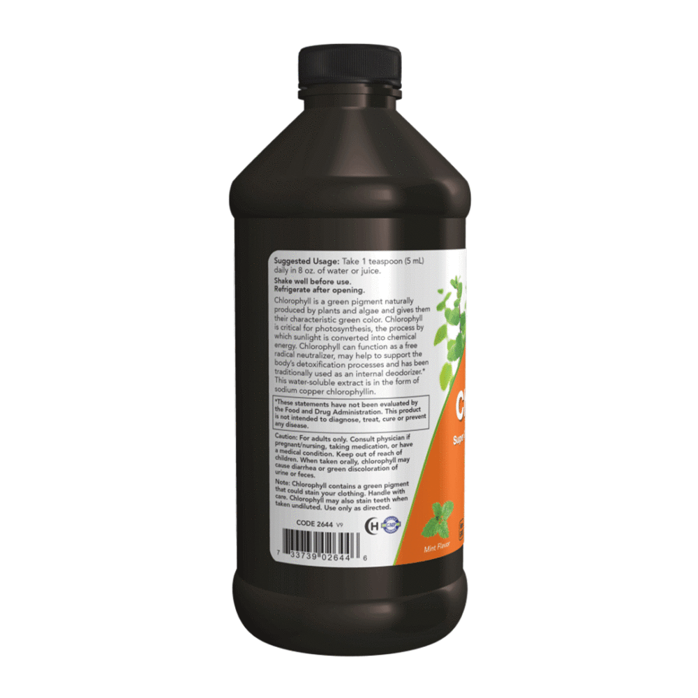 مکمل مایع کلروفیل حاوی نعناع ناو NOW Liquid Chlorophyll 473 Ml - Image 3