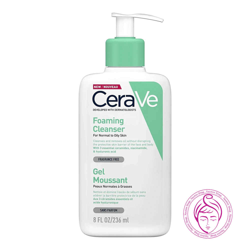 ژل شستشوی صورت فرانسوی پوست چرب سراوی CeraVe Foaming Facial Cleanser for Normal to Oily Skin