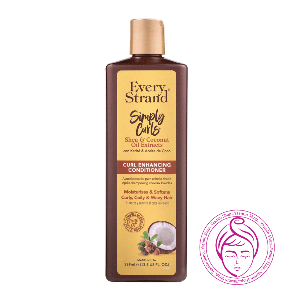 کاندیشنر تقویت کننده موهای فر روغن نارگیل و شی اوری استرند Every Strand Simply Curls Shea & Coconut Oil Extracts Curl Enhancing Conditioner