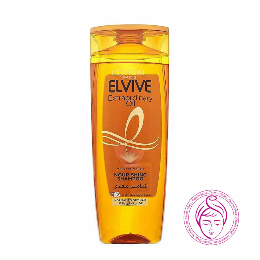 شامپو مغذی و تقویت کننده با روغن‌های معجزه‌آسا الویو لورال L'Oreal Elvive Extraordinary Oil Nourishing Shampoo