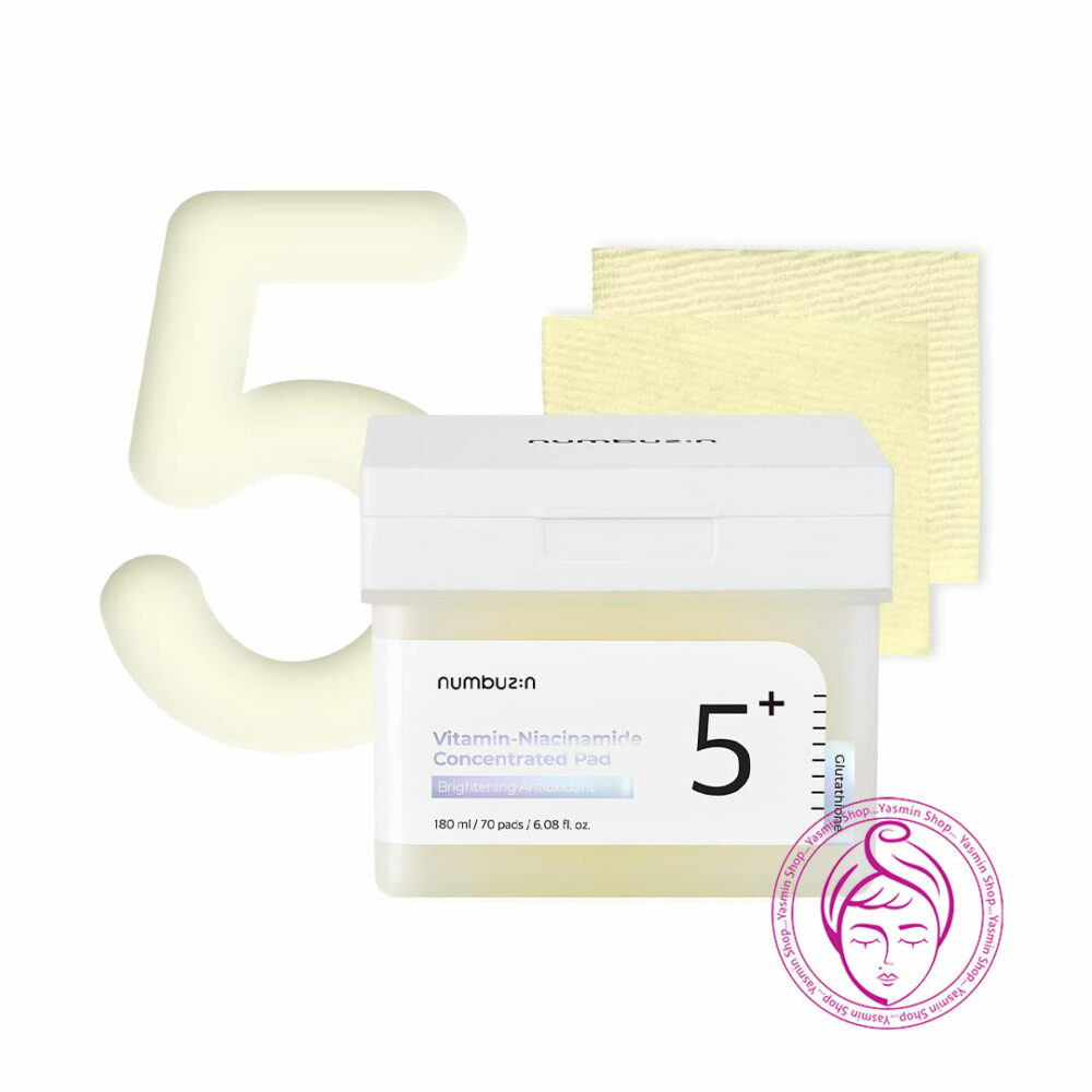 پد تونر روشن کننده ویتامین سی و نیاسینامید شماره 5 نامبوزین Numbuzin No.5 Vitamin Niacinamide Concentrated Pad