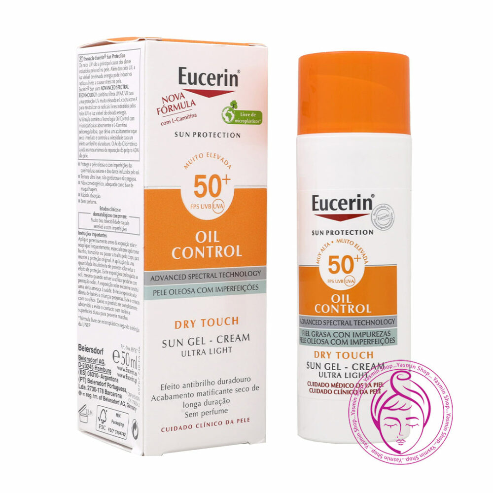 ژل کرم ضد آفتاب پوست چرب اوسرین Eucerin Sun Oil Control Dry Touch Gel Cream Ultra Light SPF50