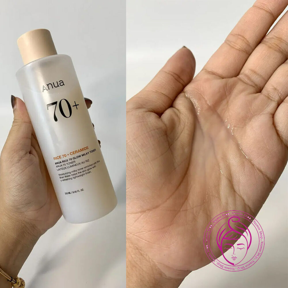 تونر روشن‌ کننده و آبرسان با عصاره برنج آنوا Anua Rice 70 Glow Milky Toner - Image 4