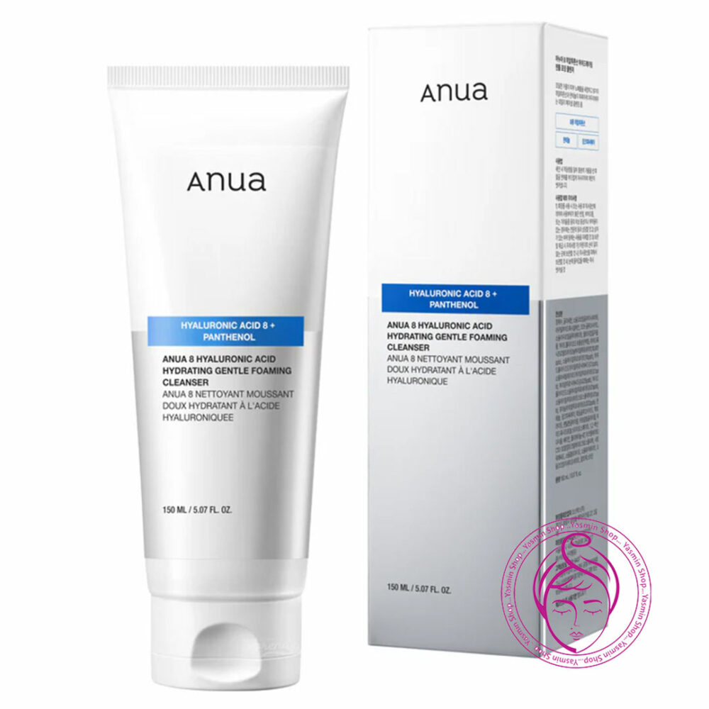 فوم شستشوی ملایم و آبرسان هیالورونیک اسید آنوا Anua 8 Hyaluronic Acid Hydrating Gentle Foaming Cleanser