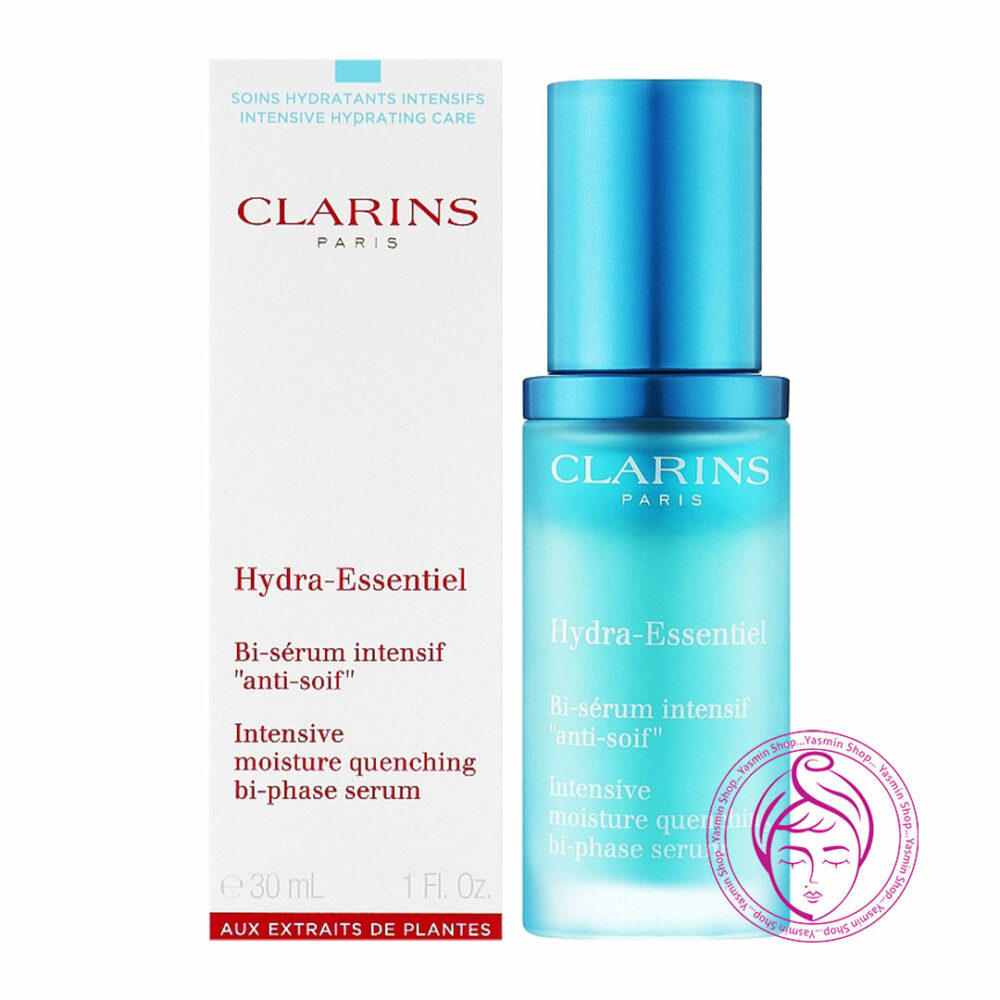 سرم دو فاز آبرسان عمیق کلارنس مدل هیدرا اسنشال Clarins Hydra-Essentiel Intensive Moisture Quenching Bi-Phase Serum