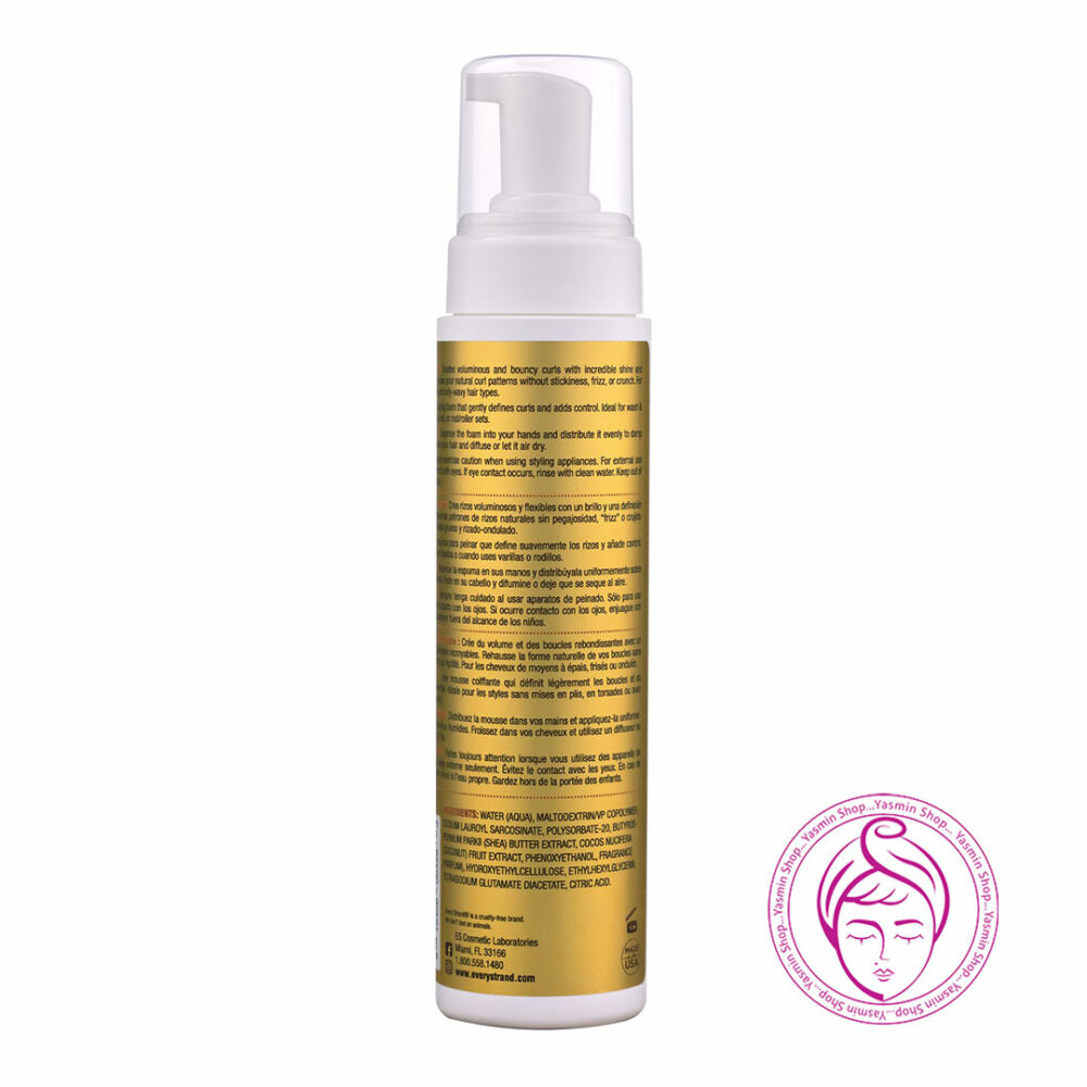 فوم حالت‌ دهنده موی فر بدون وز با شی باتر و روغن نارگیل اوری استرند Every Strand Simply Curls with Shea and Coconut Oil Frizz-Free Curl Styling Foam - Image 2