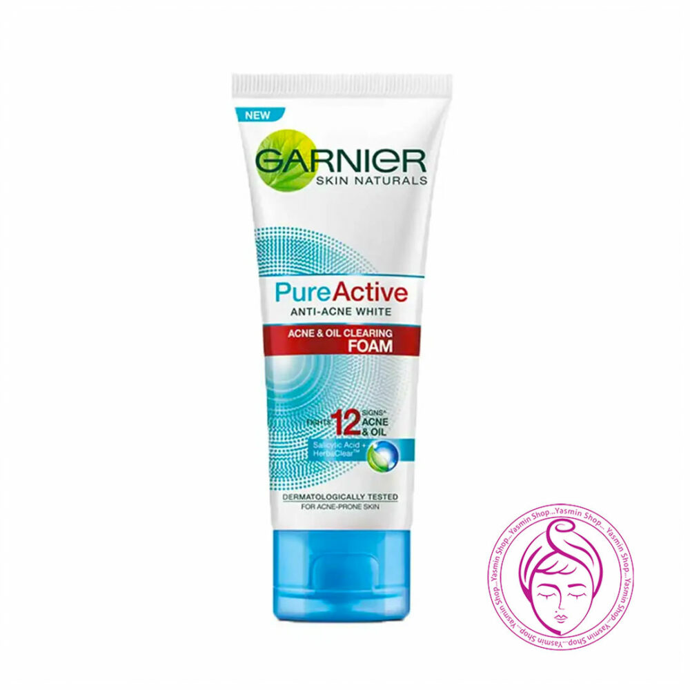 فوم شستشوی ضد جوش گارنیه گارنیر مدل پیور اکتیو Garnier Pure Active Anti Acne White Oil Clearing Foam