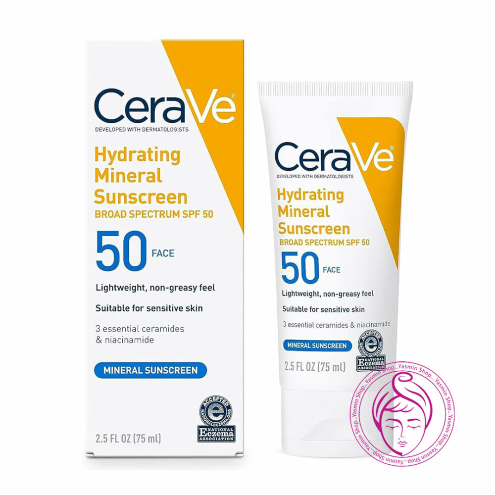 کرم ضد آفتاب آبرسان مینرال سراوی Cerave Hydrating Mineral Sunscreen Broad Spectrum SPF50