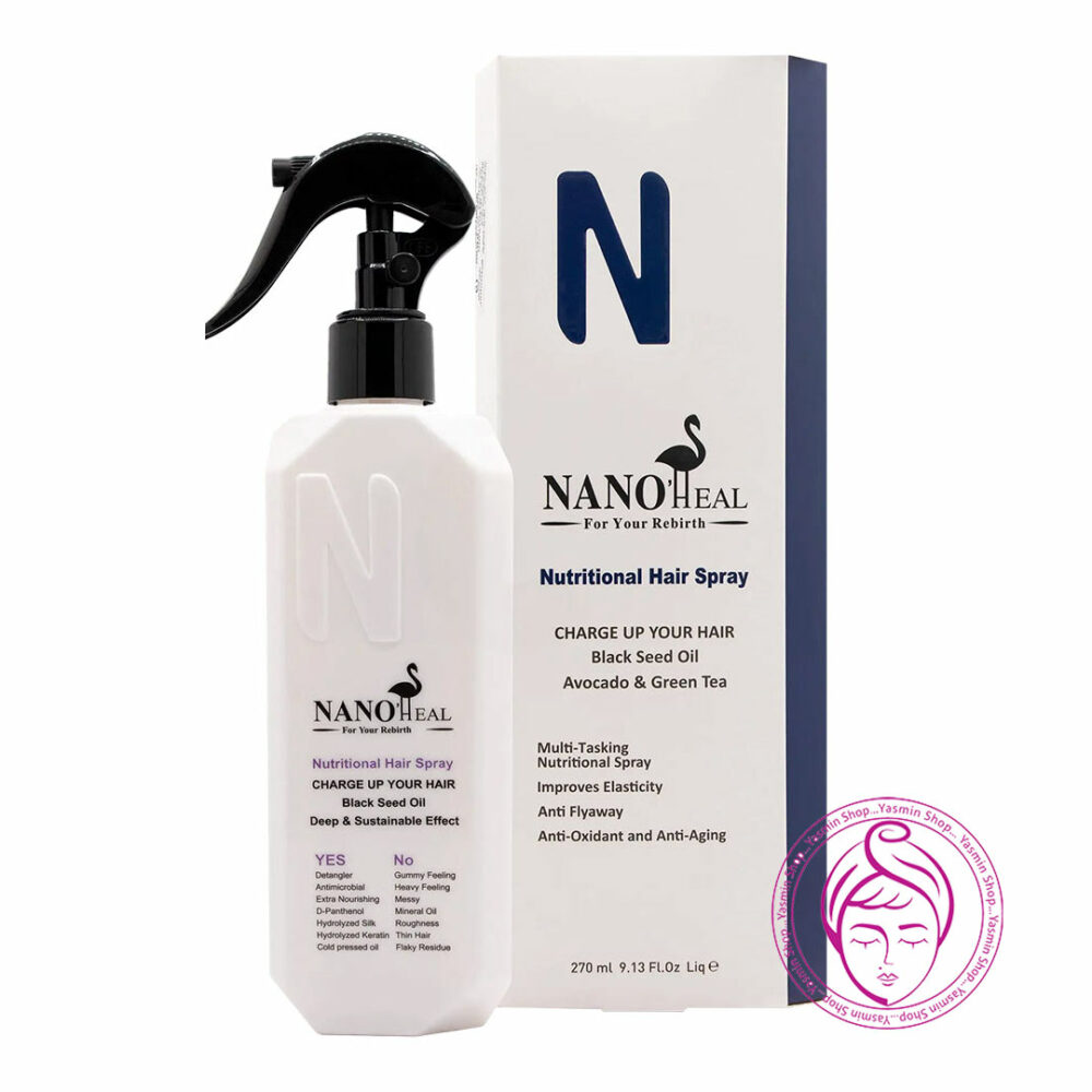 اسپری گره بازکن و تقویت موی روغن سیاه دانه نانوهیل NanoHeal Nutritiobal Hair Spray With Black Seed Oil