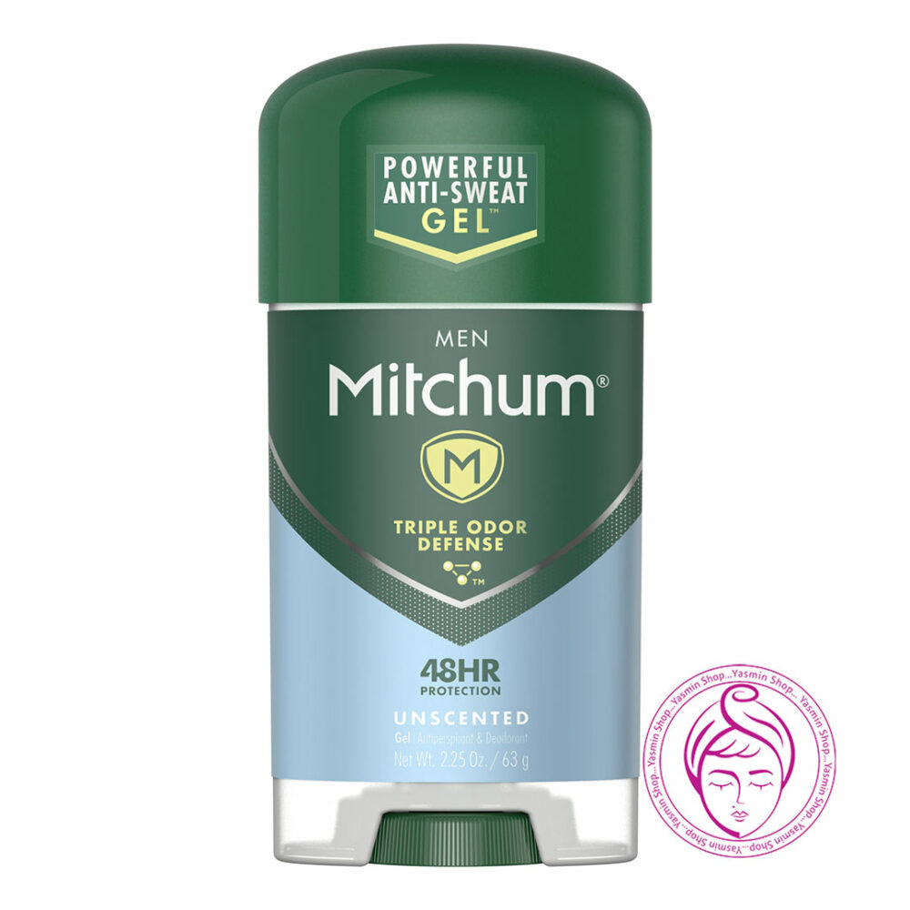 مام ژلی ضد تعریق آقایان 48 ساعته میچام مدل تریپل اودور دیفنس Mitchum Men Triple Odor Defense Unscented Anti Perspirant and Deodorant Powerful Anti-Sweat Gel