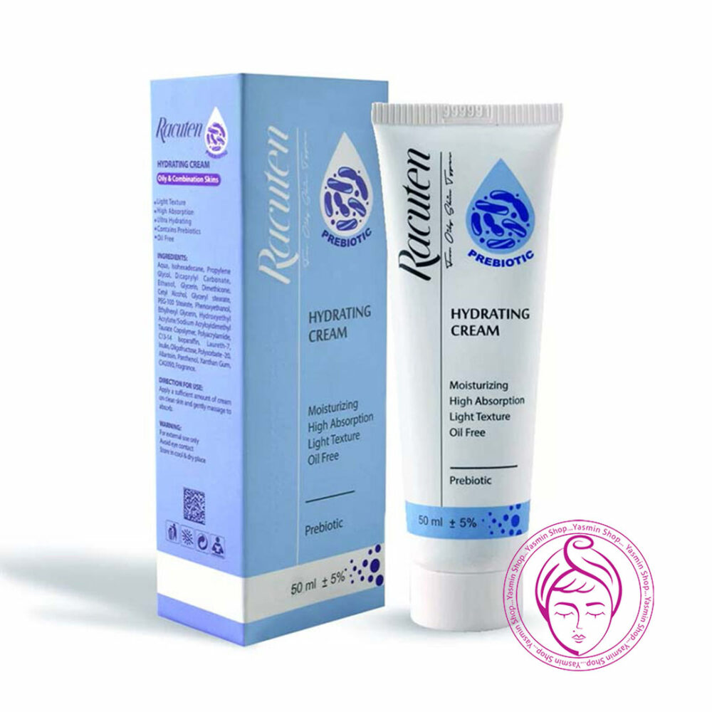 کرم آبرسان راکوتن مناسب پوست های چرب و مختلط Racuten Prebiotic Hydrating Cream Oile Free