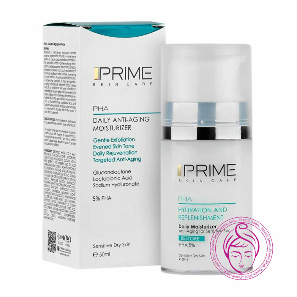 کرم بازسازی‌ کننده و آبرسان صورت PHA 5% پرایم Prime PHA 5 Daily Anti Aging Moisturizer