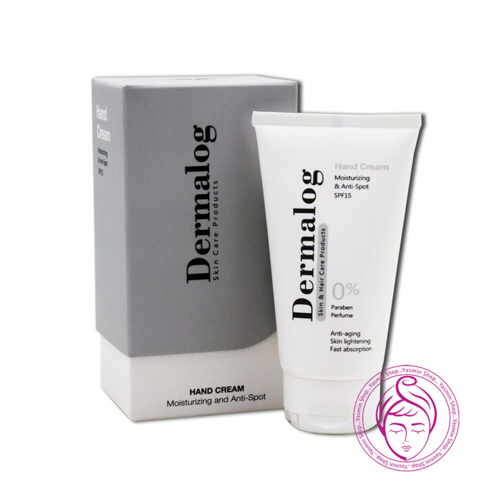 کرم مرطوب کننده و ضدلک دست درمالوگ Dermlog Moisturizing And Anti Spot Hand Cream SPF15