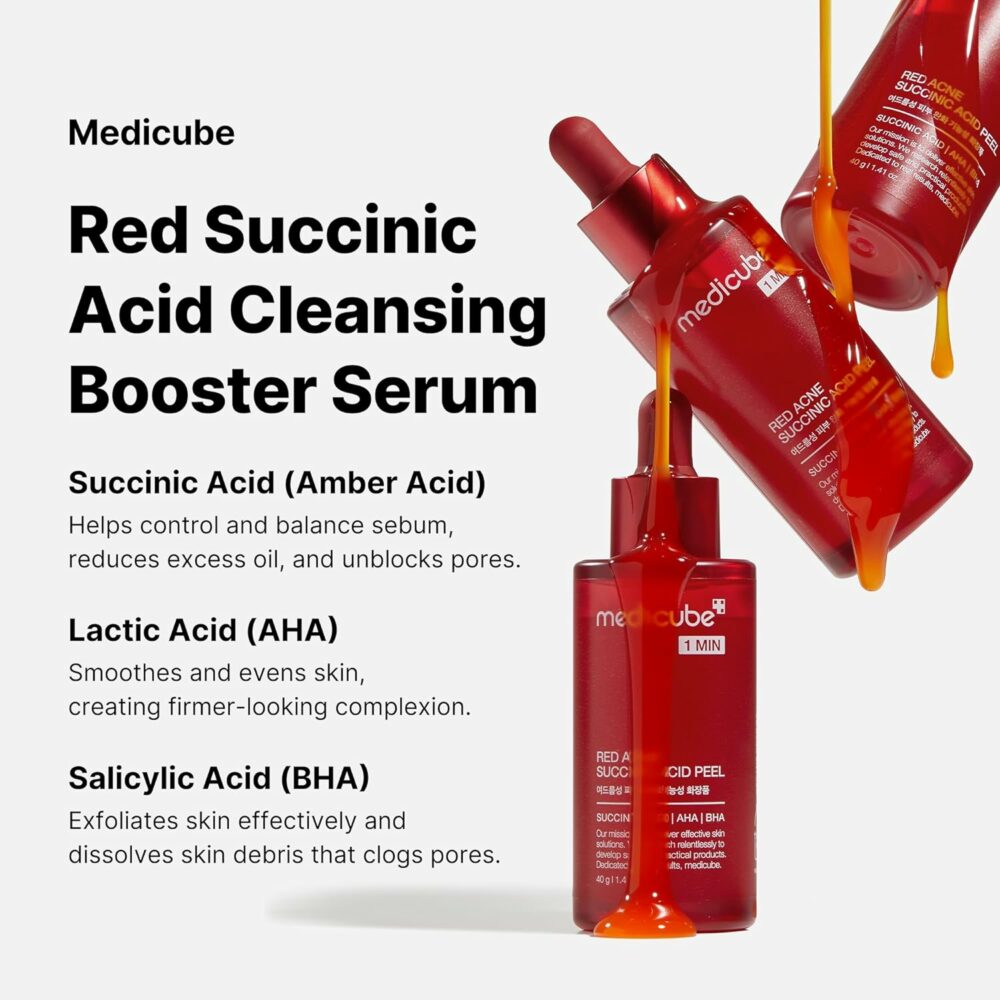 سرم پیلینگ ضدجوش سوکسینیک اسید مدی کیوب Medicube–Red Acne Succinic Acid Peel